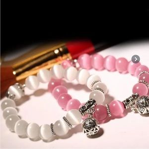 Stunning glass and silver beaded bracelets